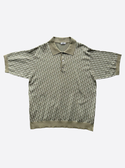 Dior Beige & Olive Oblique Polo T-Shirt