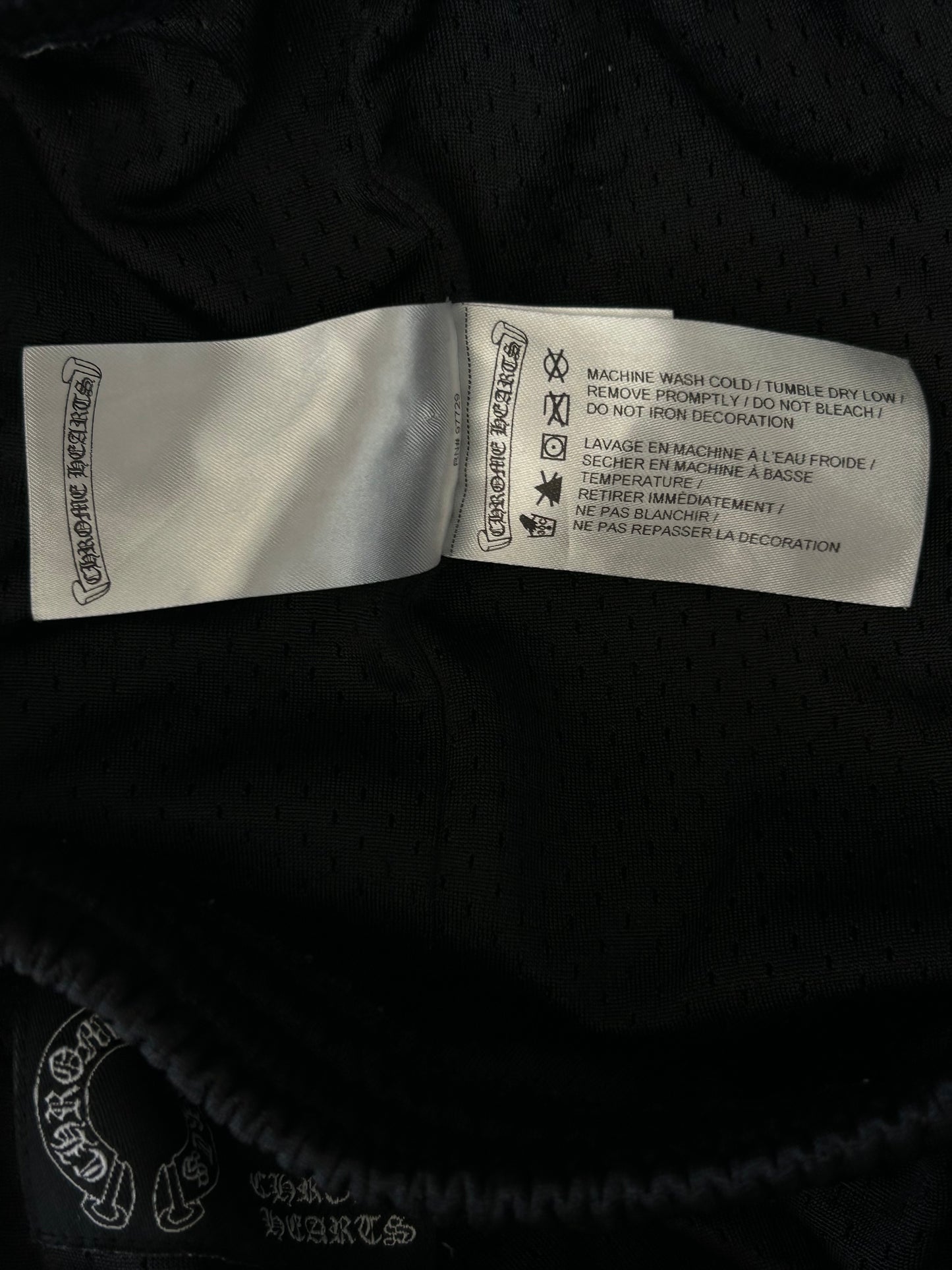 Chrome Hearts Black & White Logo Mesh Shorts