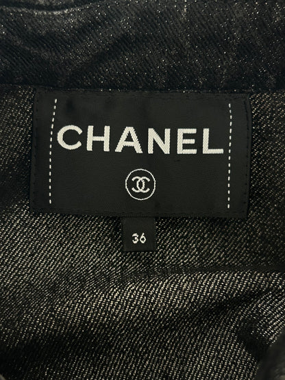 Chanel Grey CC Logo Denim Women's Jacket