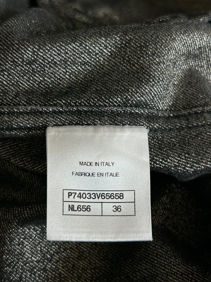 Chanel Grey CC Logo Denim Women's Jacket