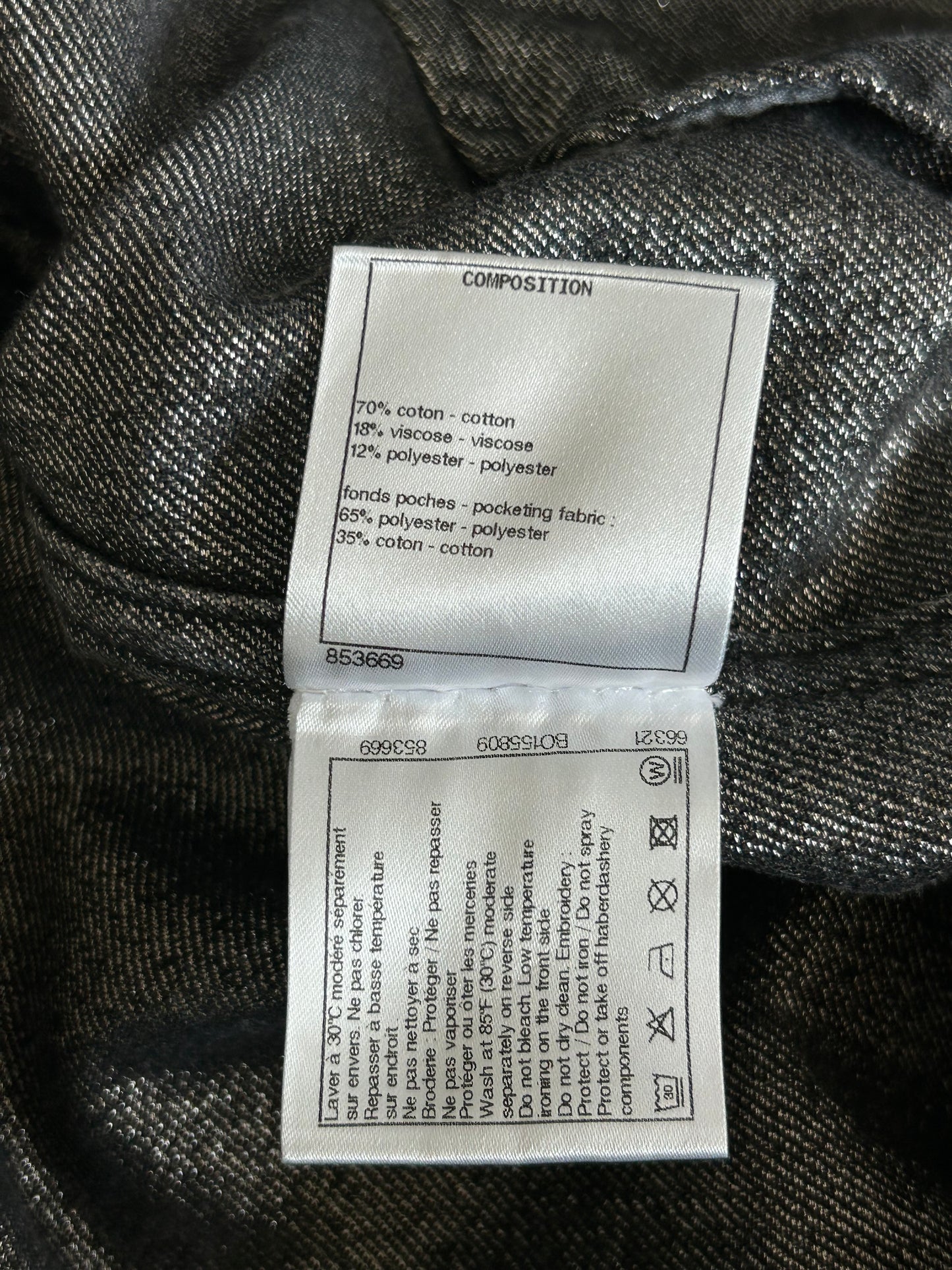 Chanel Grey CC Logo Denim Women's Jacket