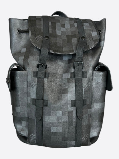 Louis Vuitton Black Damoflage Christopher Backpack