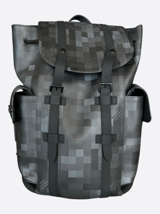 Louis Vuitton Black Damoflage Christopher Backpack
