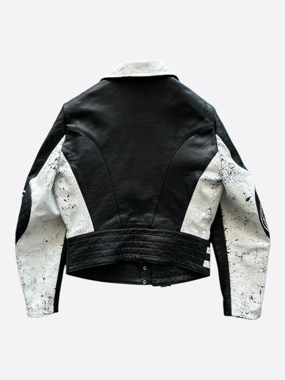 Enfants Riches Deprimes Black & White Dog In Restraint Leather Jacket