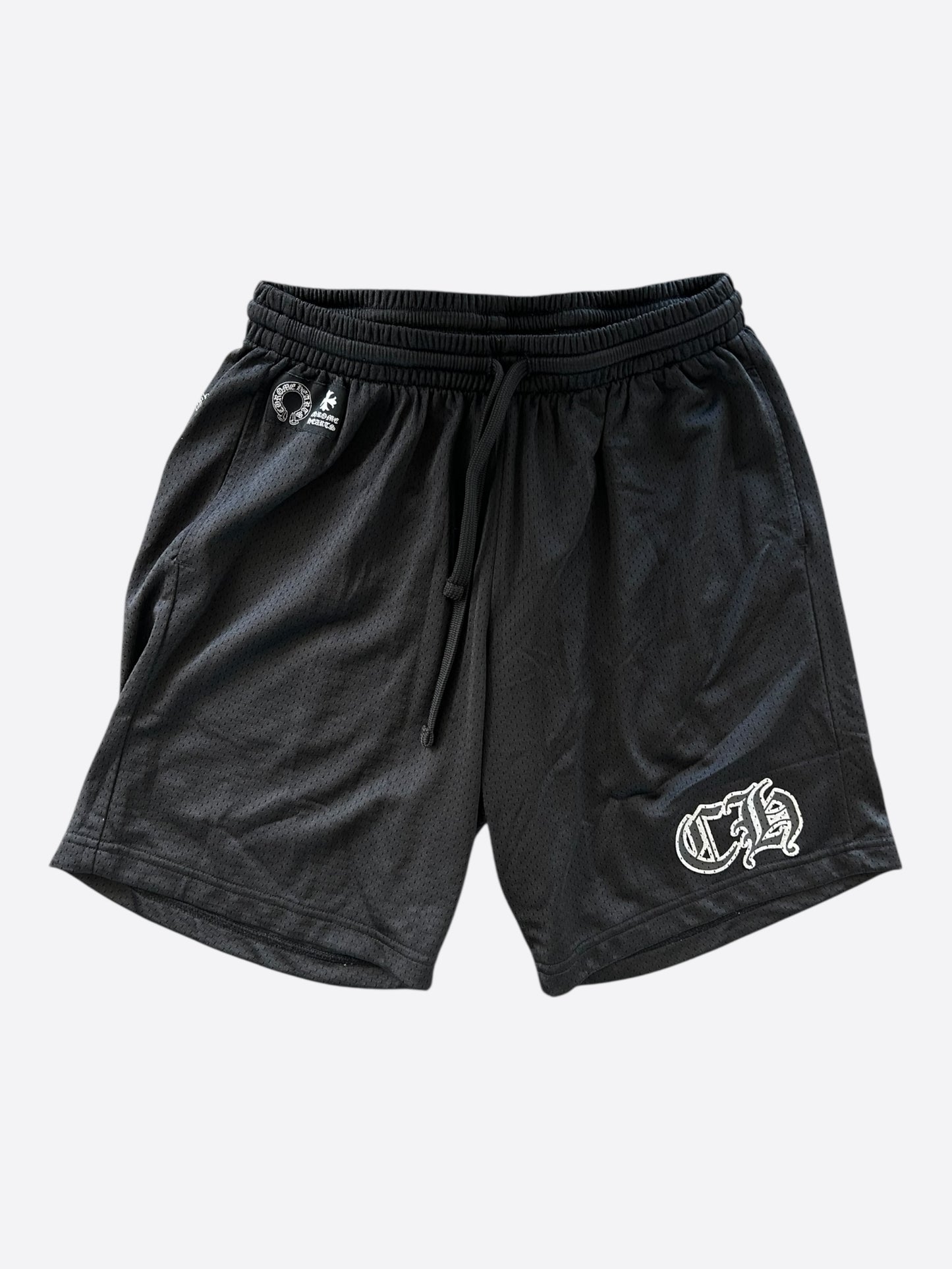 Chrome Hearts Black & White Logo Mesh Shorts