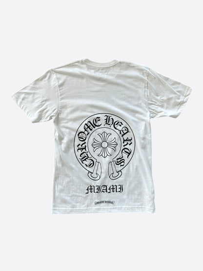 Chrome Hearts White & Black Miami Horseshoe Logo T-Shirt