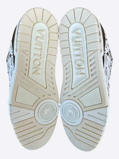 Louis Vuitton White & Gold Paint Splatter Trainers