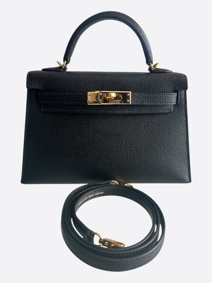 Hermes Black Epsom & Gold Hardware Mini Kelly 20