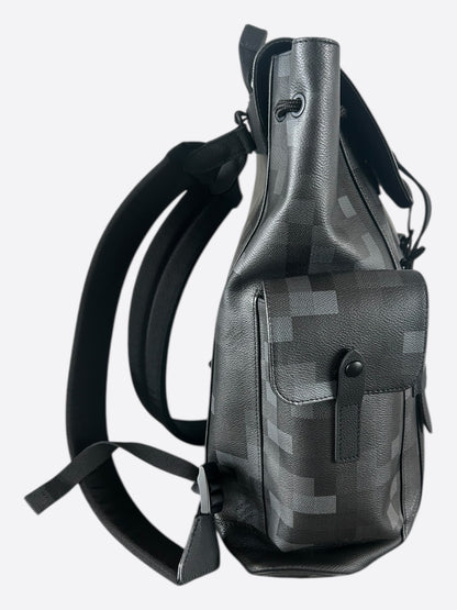 Louis Vuitton Black Damoflage Christopher Backpack