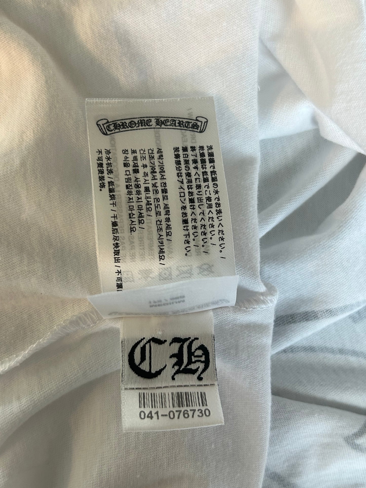 Chrome Hearts White & Black Miami Horseshoe Logo T-Shirt