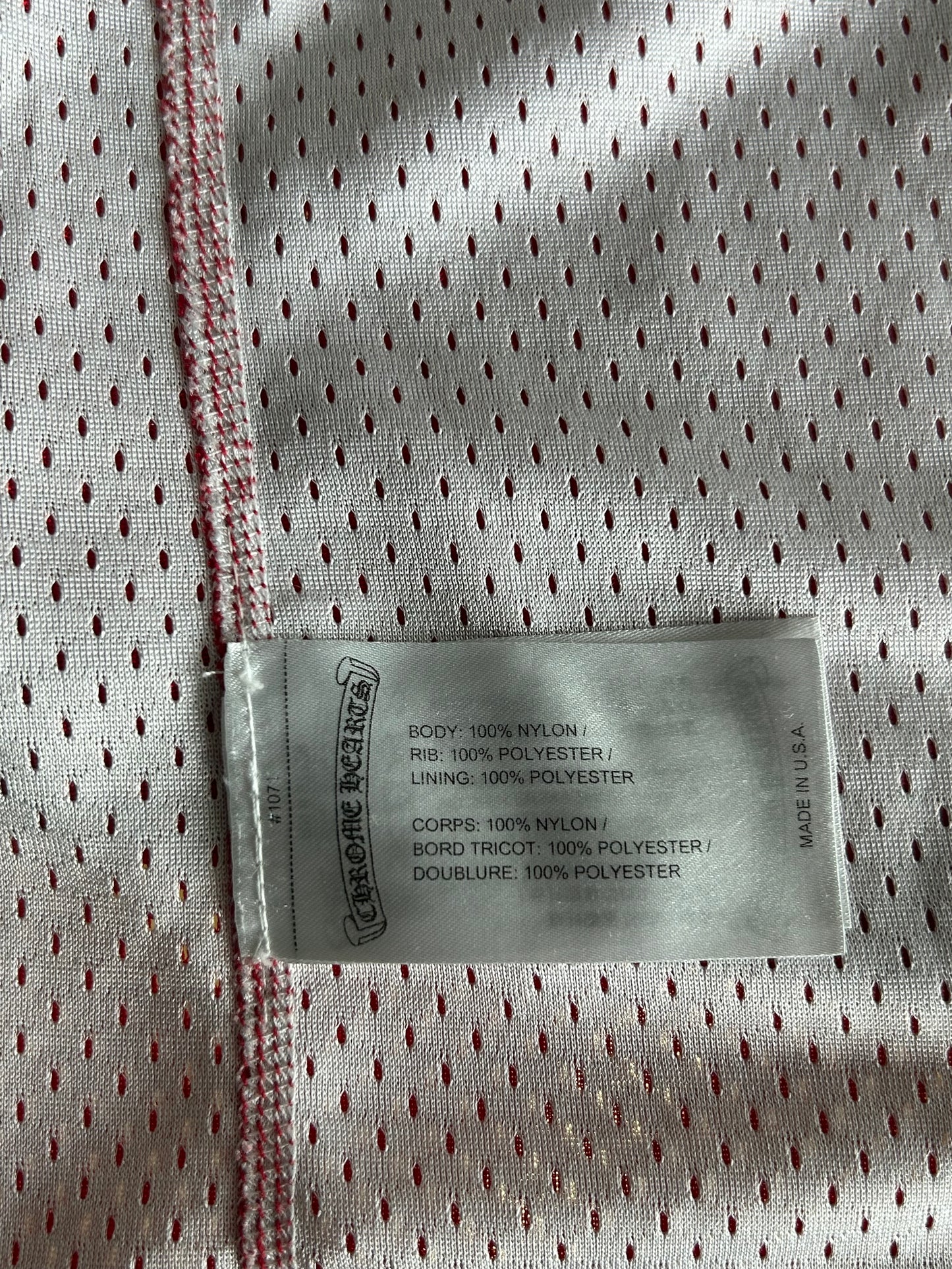 Chrome Hearts Matty Boy Red & White Team Form Reversible Mesh Jersey