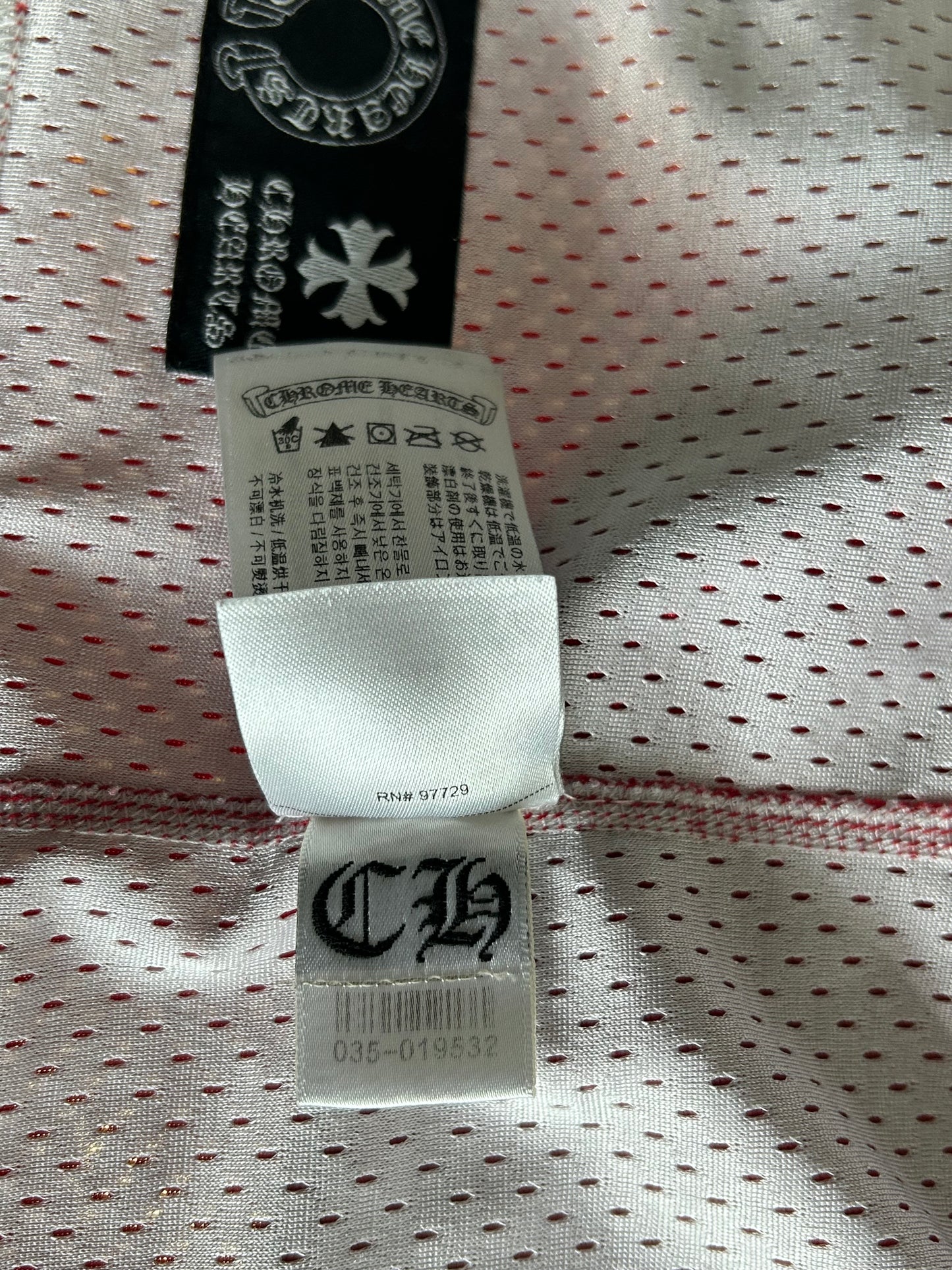 Chrome Hearts Matty Boy Red & White Team Form Reversible Mesh Jersey