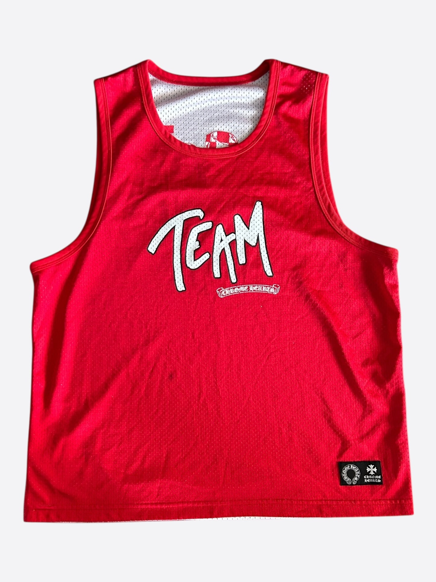 Chrome Hearts Matty Boy Red & White Team Form Reversible Mesh Jersey