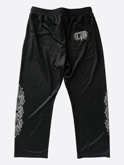 Chrome Hearts Black & White Floral Nylon Mesh Trackpants