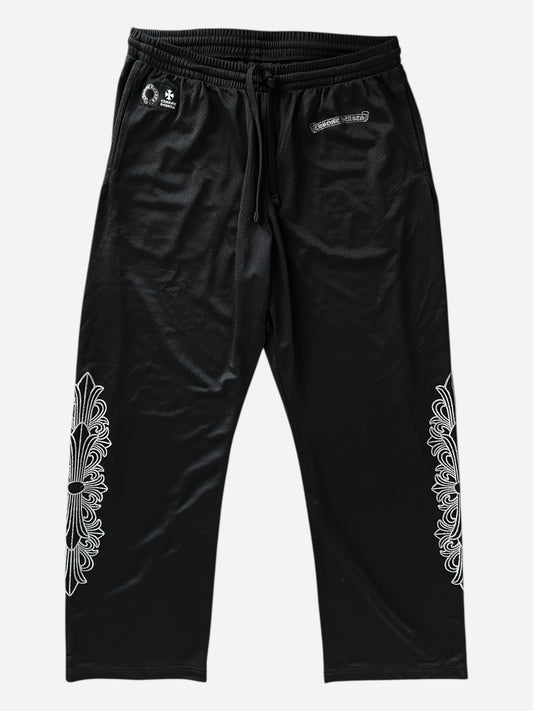 Chrome Hearts Black & White Floral Nylon Mesh Trackpants