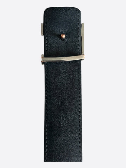 Louis Vuitton Black Crocodile LV Logo Belt