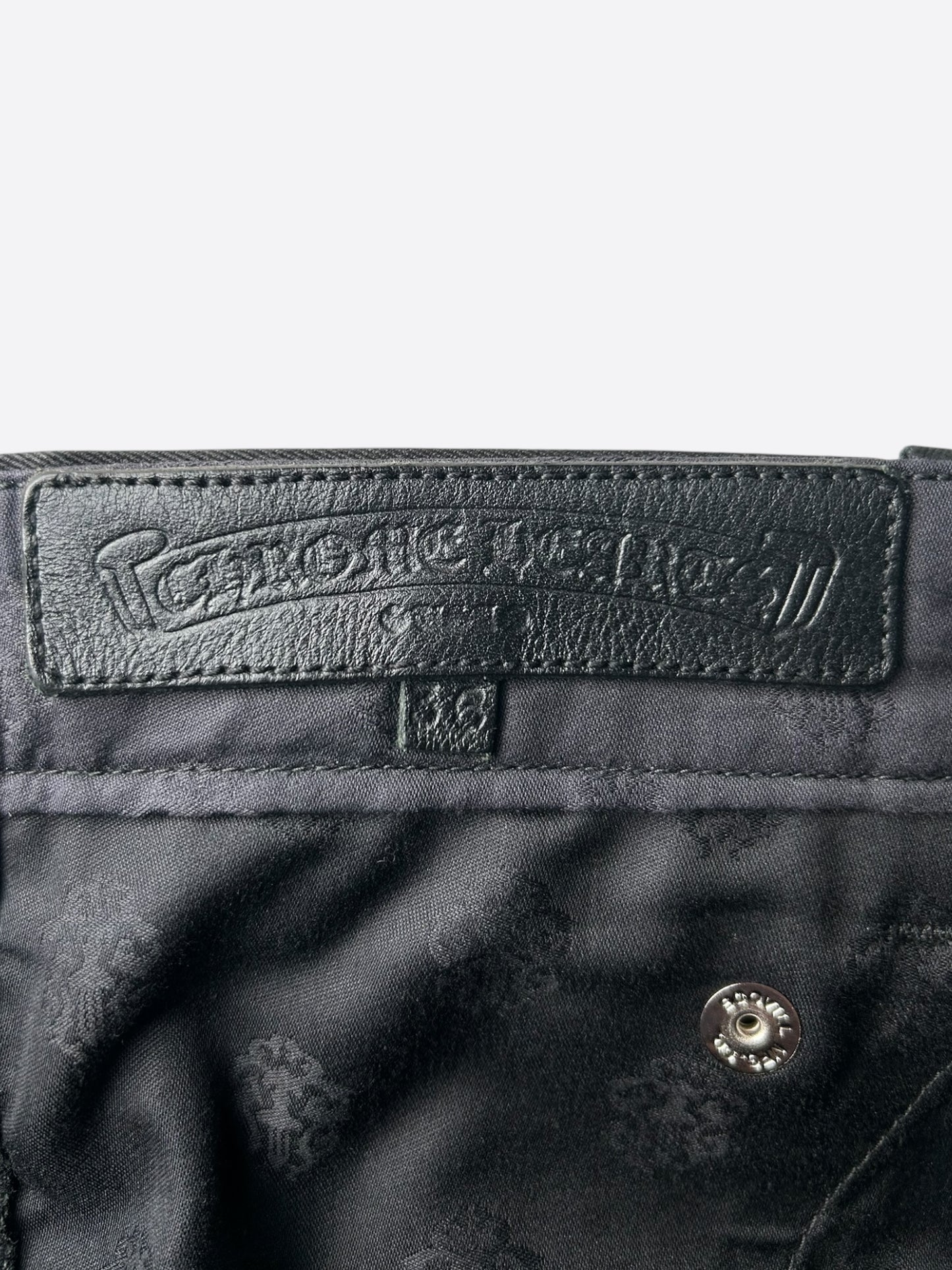 Chrome Hearts Matty Boy Black Cross Patch Carpenter Shorts