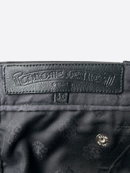 Chrome Hearts Matty Boy Black Cross Patch Carpenter Shorts