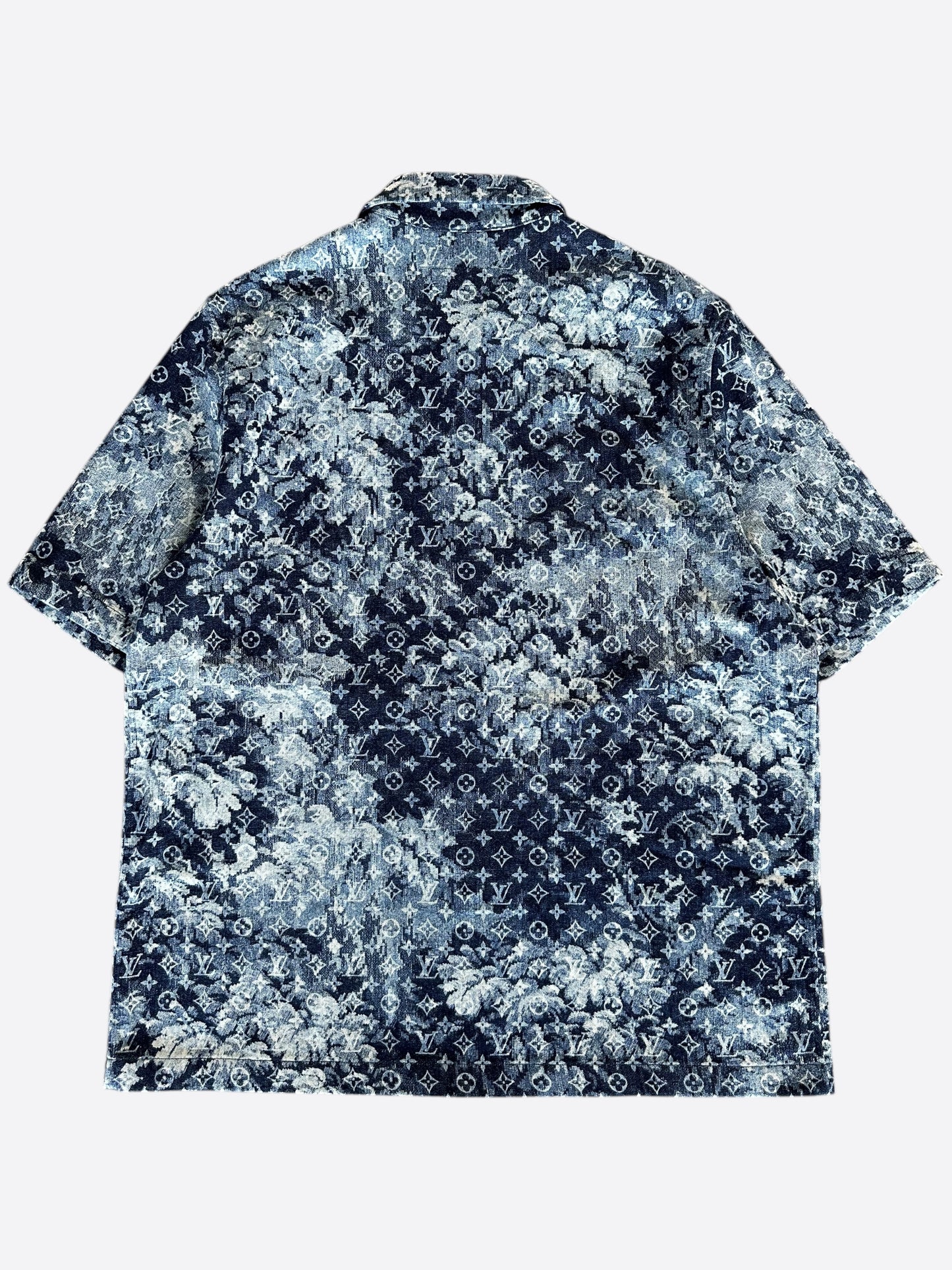 Louis Vuitton Blue Tapestry Monogram Button Up Shirt