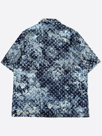 Louis Vuitton Blue Tapestry Monogram Button Up Shirt