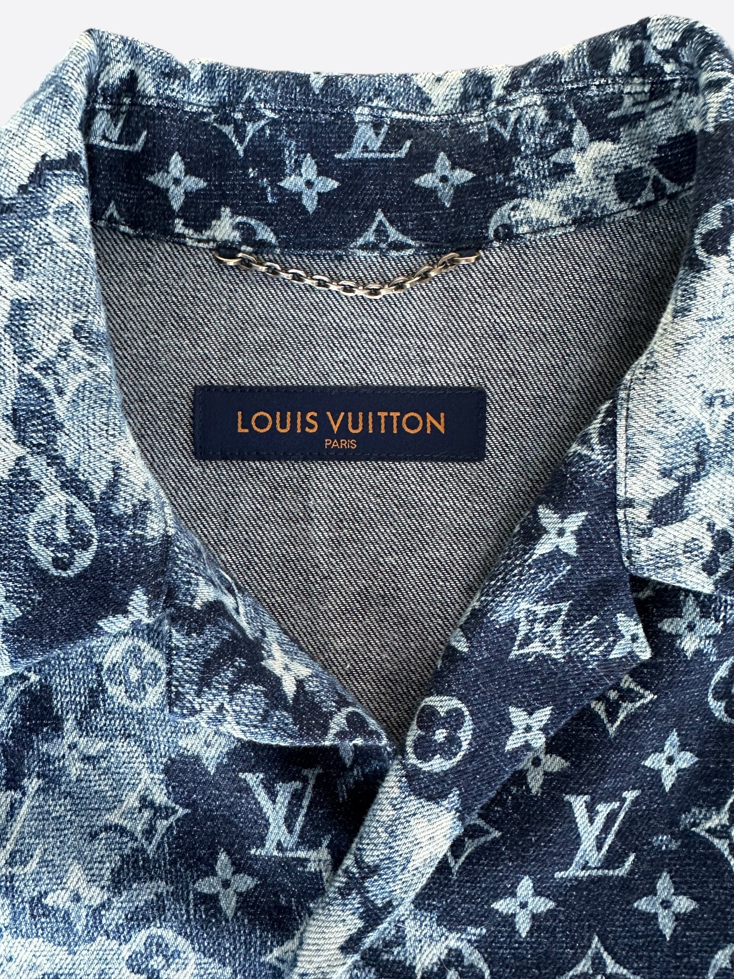 Louis Vuitton Blue Tapestry Monogram Button Up Shirt