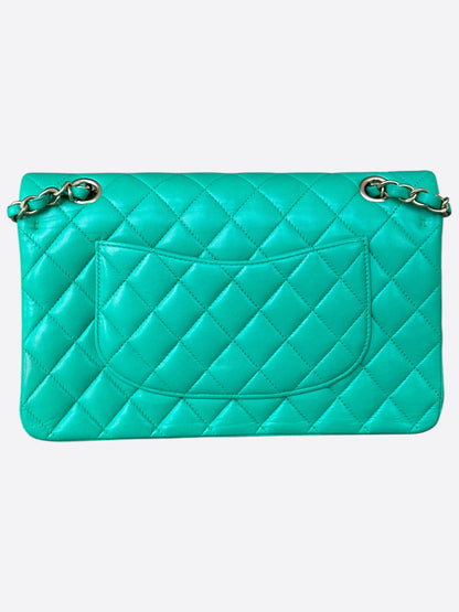 Chanel Green Lambskin Quilted Medium Flap Bag