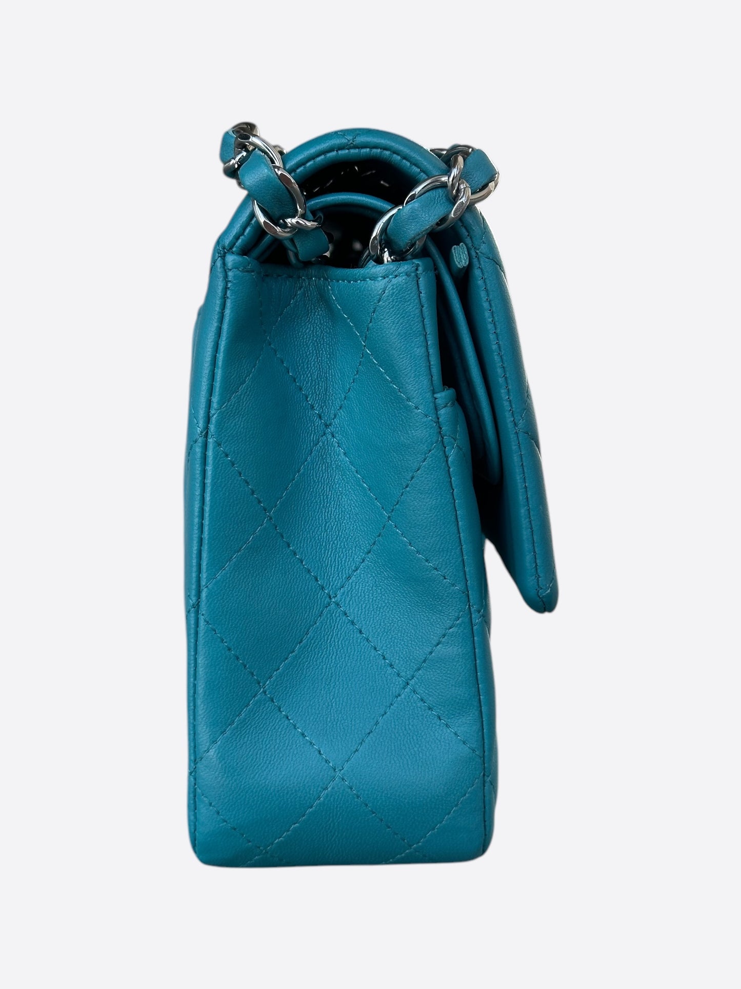 Chanel Blue Lambskin Quilted Medium Flap Bag