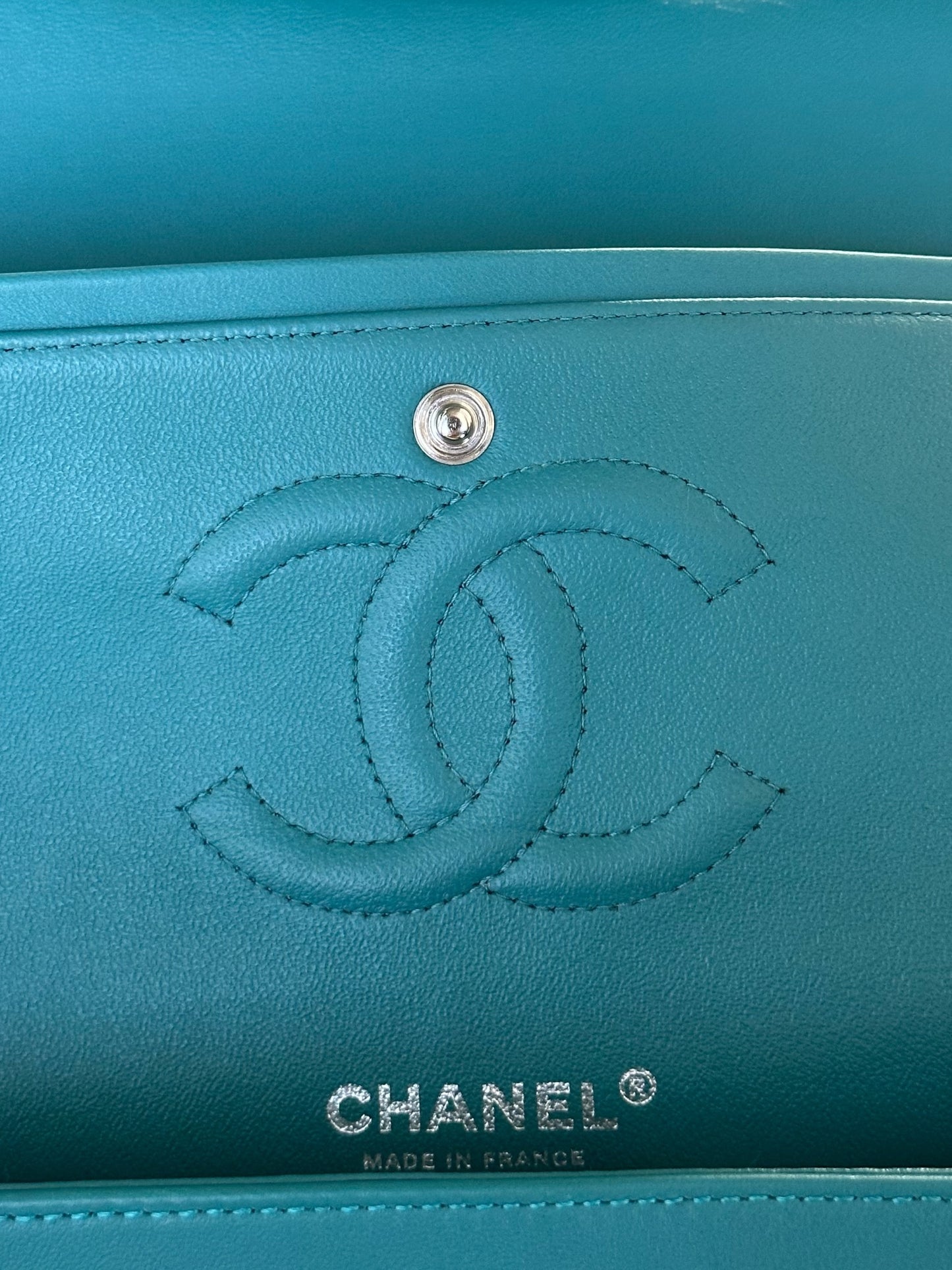 Chanel Blue Lambskin Quilted Medium Flap Bag