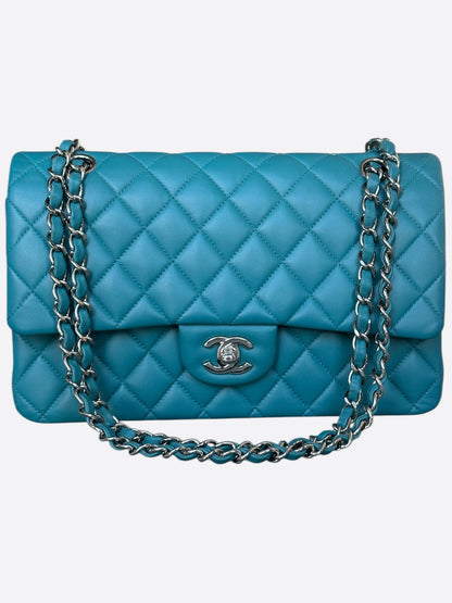 Chanel Blue Lambskin Quilted Medium Flap Bag