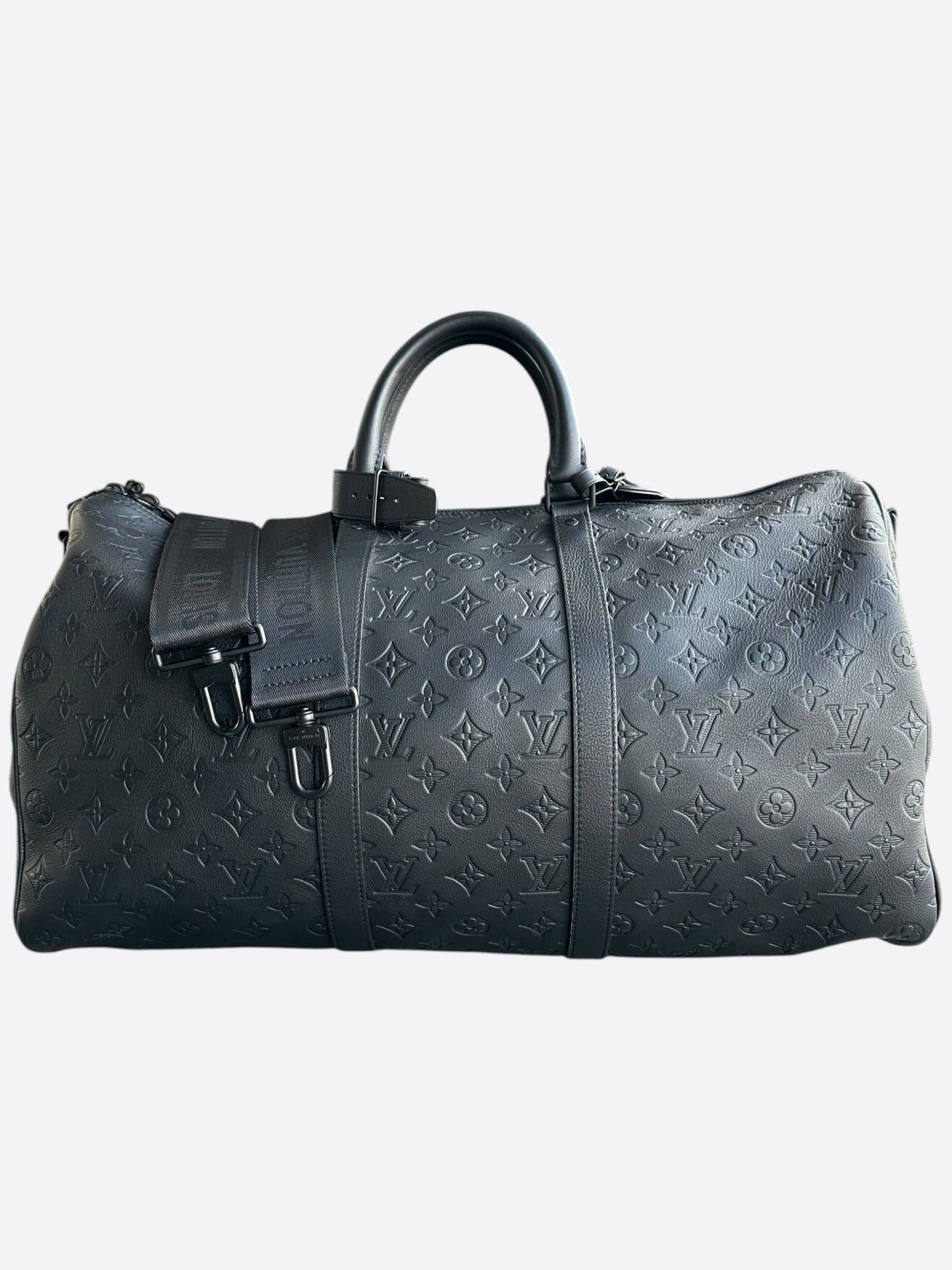 Louis Vuitton Black Monogram Shadow Keepall 50