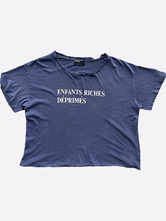 Enfants Riches Deprimes Faded Navy & White Classic Logo T-Shirt