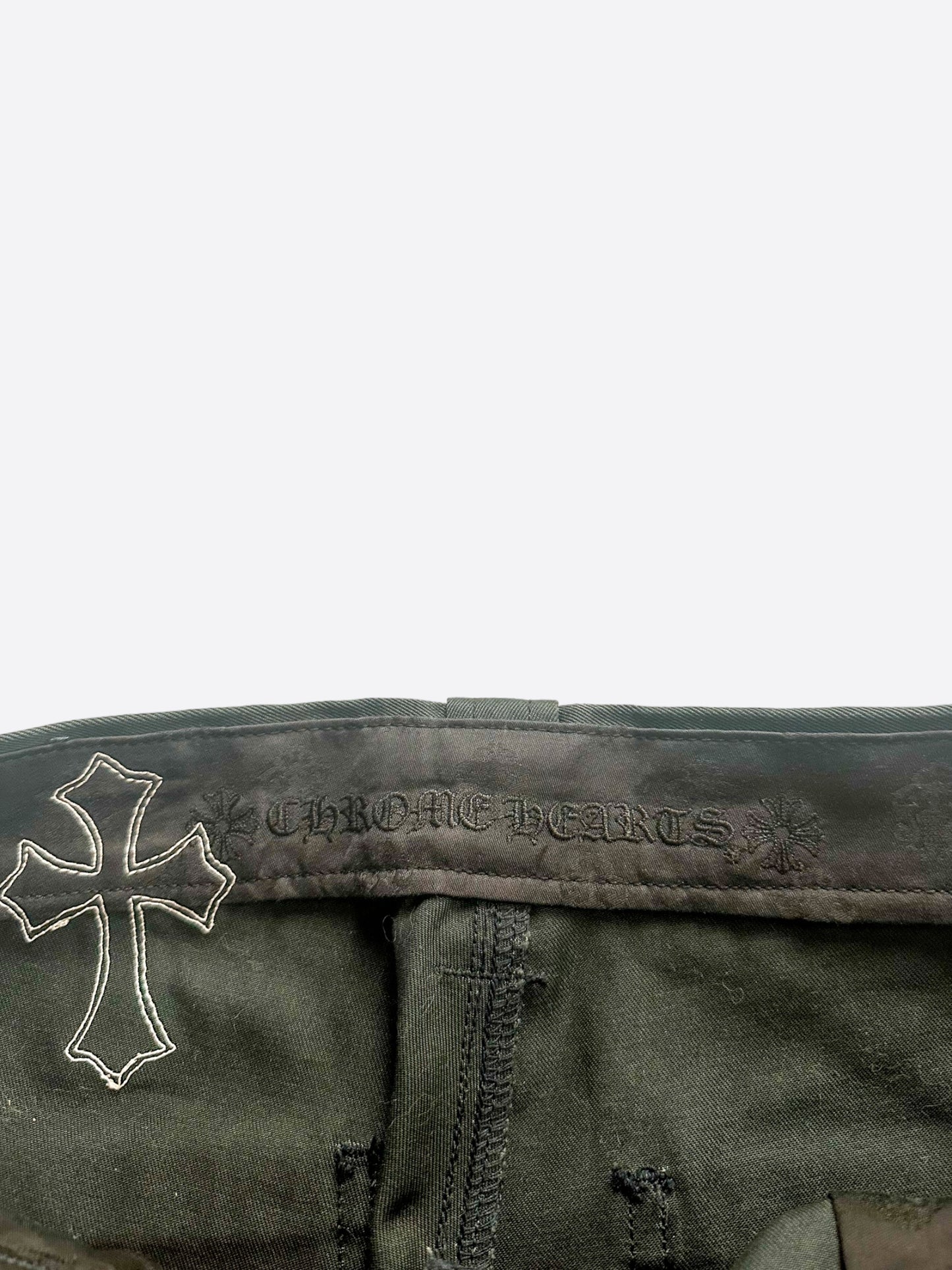 Chrome Hearts Black White & Blue Cross Patch Carpenter Pants