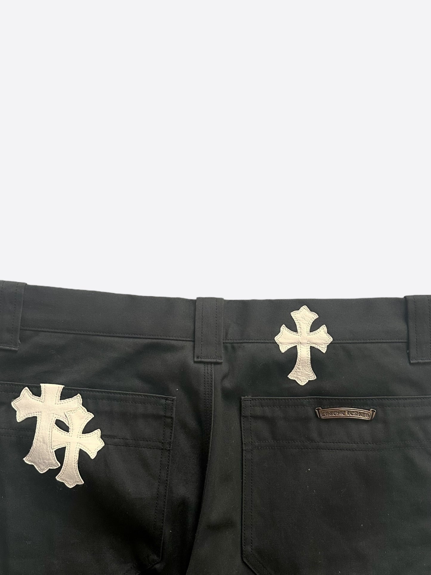 Chrome Hearts Black White & Blue Cross Patch Carpenter Pants