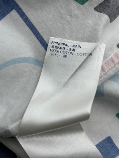 Louis Vuitton White Multicolor Electric Letters Button Up Shirt