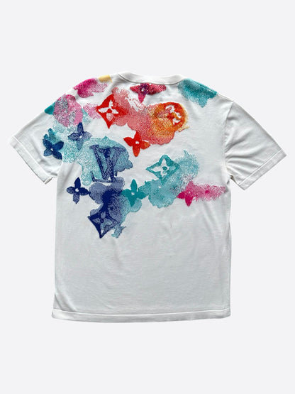 Louis Vuitton White Multicolor Watercolor Monogram T-Shirt