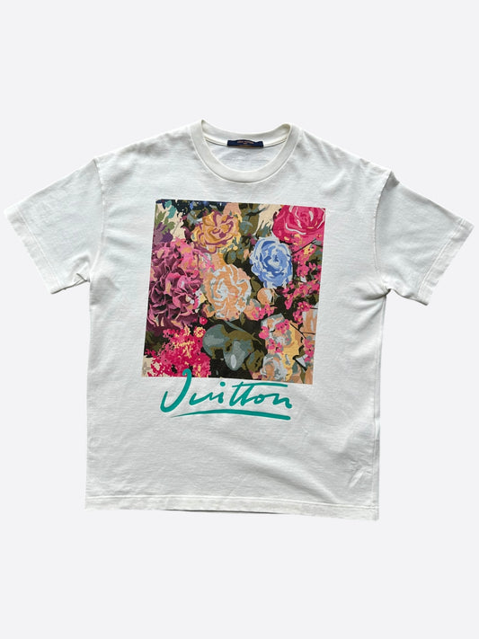 Louis Vuitton White Flower Tapestry T-Shirt