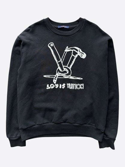 Louis Vuitton Black & White Tool Logo Sweater