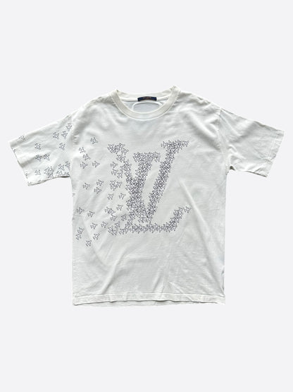 Louis Vuitton White & Black Planes Logo T-Shirt