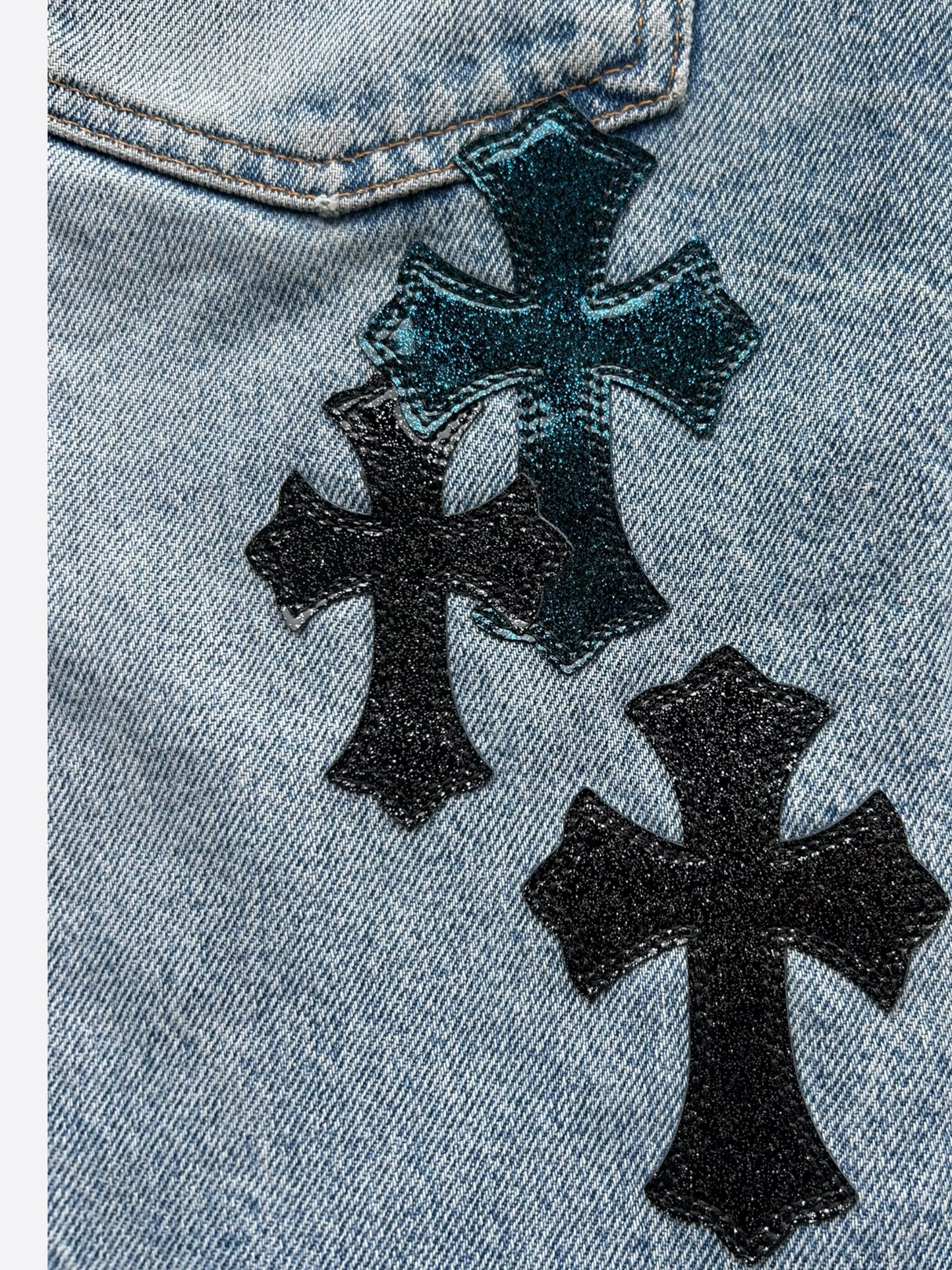 Chrome Hearts Levis St Barth Blue Galaxy Patch Jeans