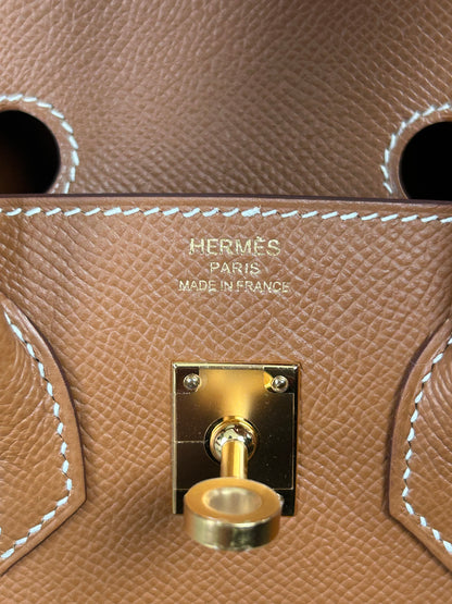 Hermes Gold Epsom Sellier & Gold Hardware Birkin 25