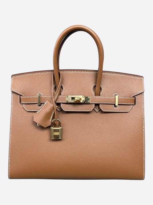 Hermes Gold Epsom Sellier & Gold Hardware Birkin 25