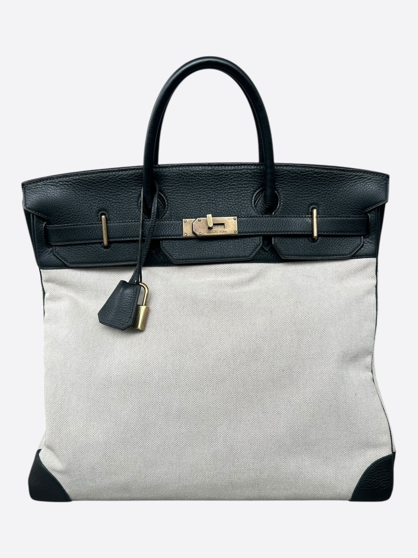 Hermes Black Togo & Canvas HAC Birkin 40