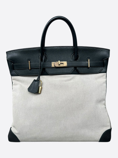 Hermes Black Togo & Canvas HAC Birkin 40