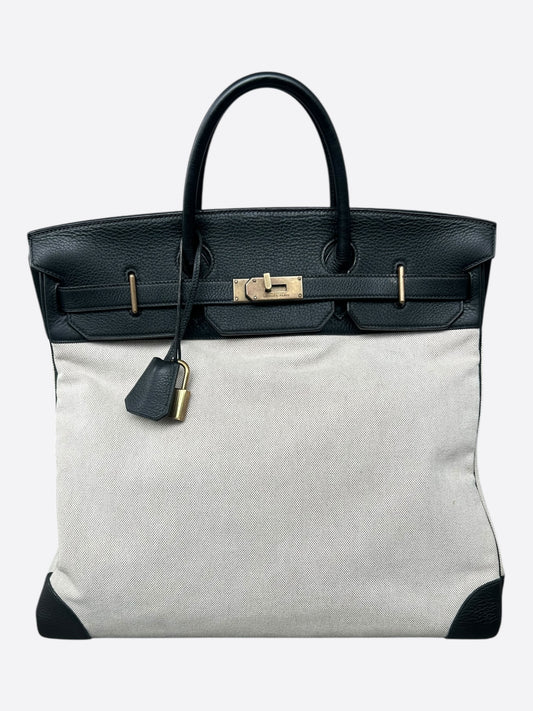 Hermes Black Togo & Canvas HAC Birkin 40