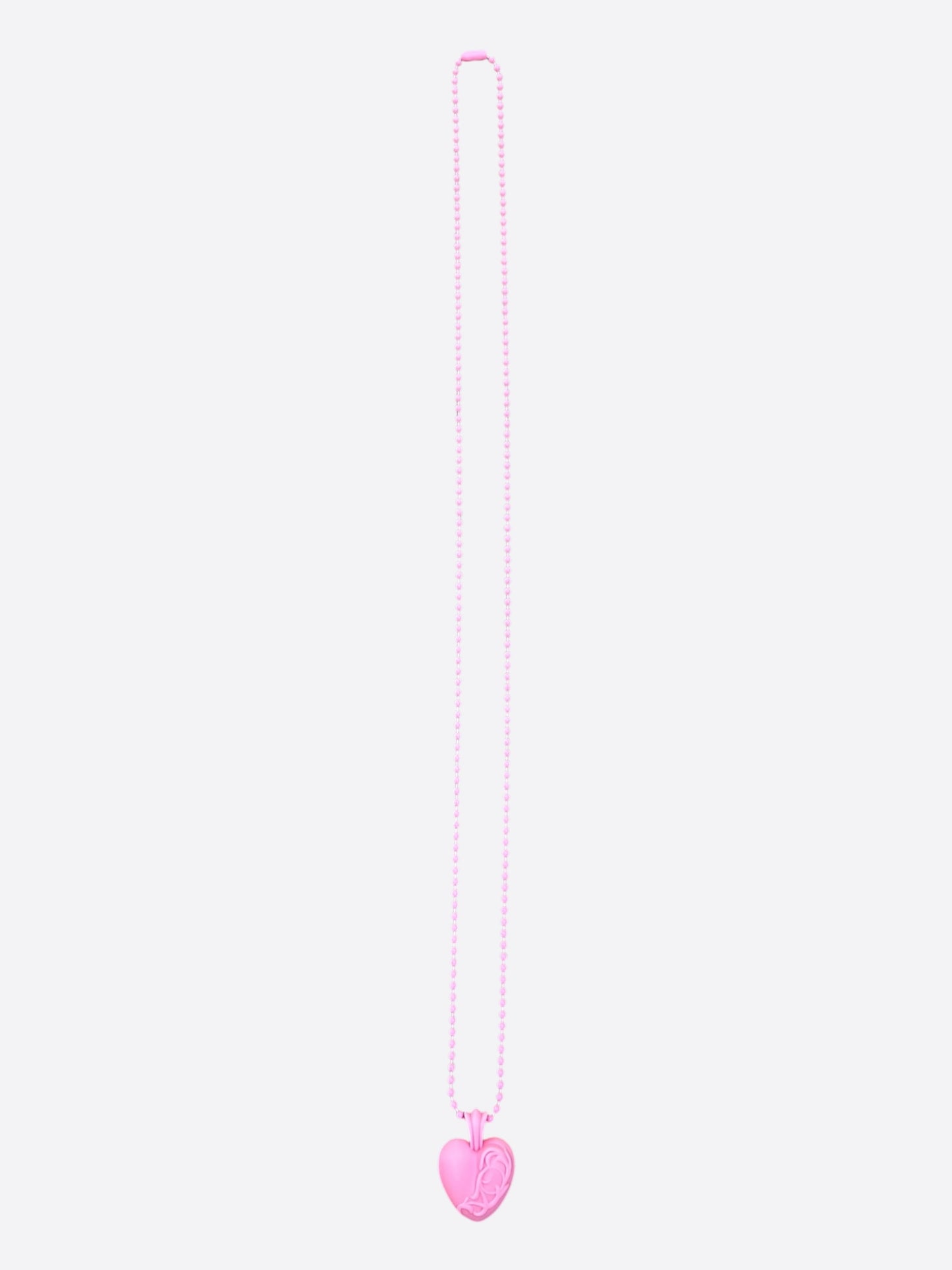 Chrome Hearts Pink Silichrome Heart Necklace