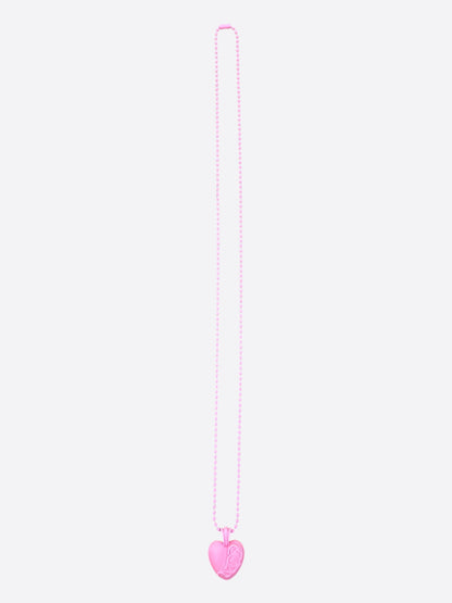 Chrome Hearts Pink Silichrome Heart Necklace