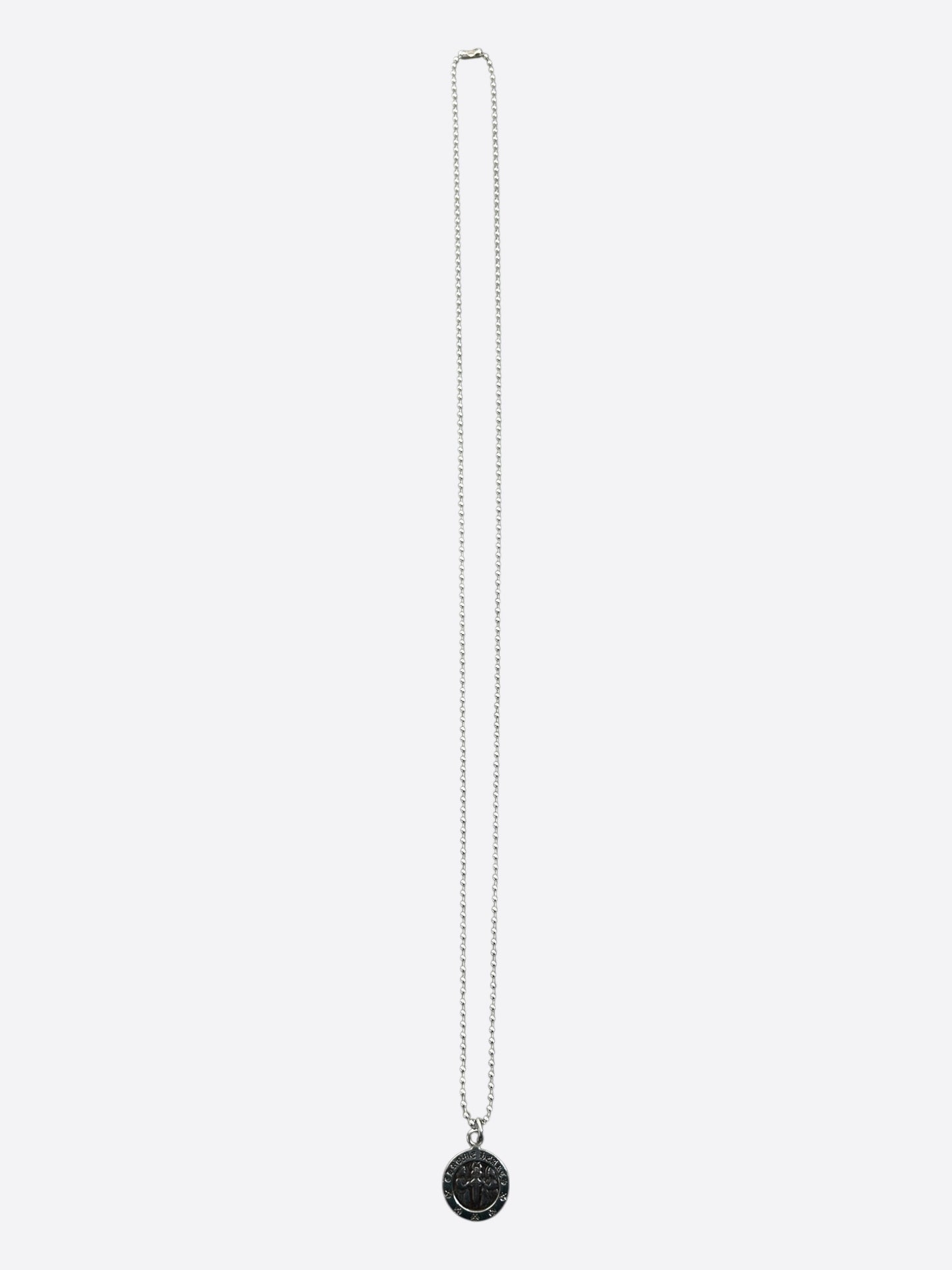 Chrome Hearts Silver Angel Medallion Necklace