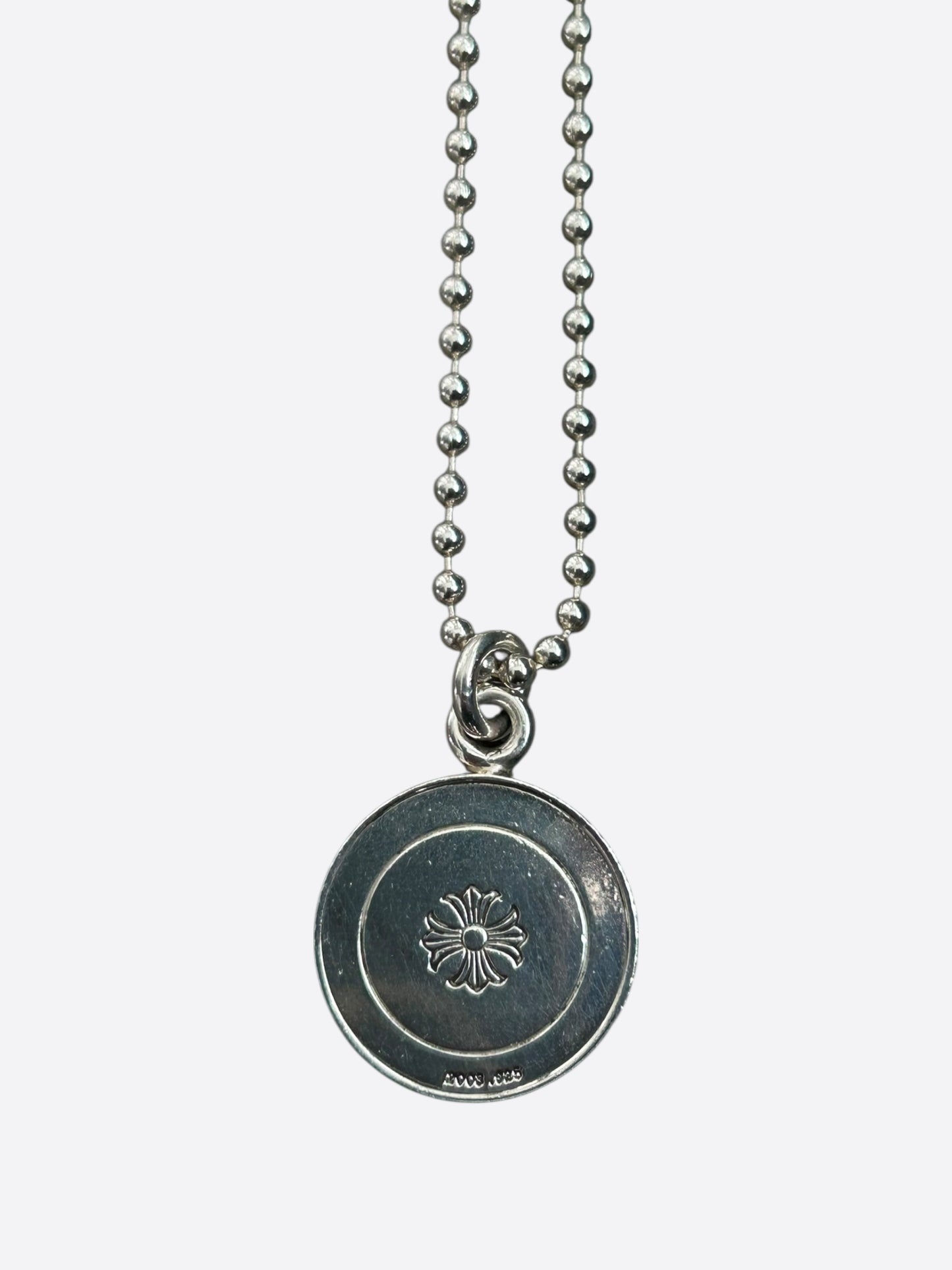 Chrome Hearts Silver Angel Medallion Necklace