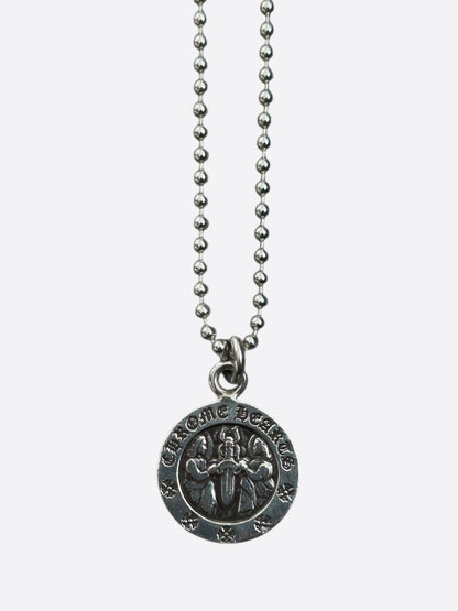 Chrome Hearts Silver Angel Medallion Necklace