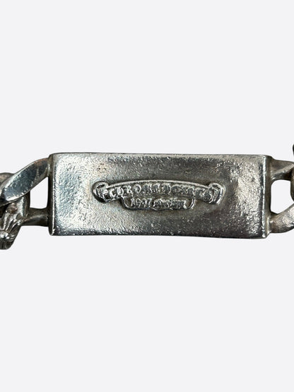 Chrome Hearts Silver Fancy Link Floral Cross Cuban Bracelet